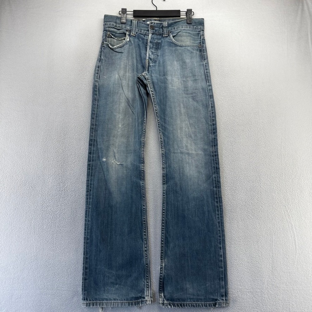 Vintage Levis Jeans Men's 30x34 Fits 30x32 Blue 512 Bootcut Dark Wash Distressed